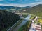 .Aerial view over Szczawnica town in Pieniny, Poland