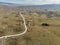 Aerial view over village destroyed by Balkan War,Bosnia