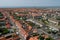 Aerial view over a village in Netherlands