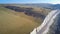 Aerial view over the White Cliffs at the English South coast