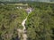 Aerial view overlooking the Schoorls dune in Schoorl. Province of North Holland in the Netherlands