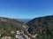 Aerial view of the Pacific Palisades California housing development