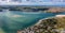 Aerial view of Padstow and Rock on The Camel Estuary in Cornwall