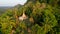 Aerial view of pagoda in Myanmar