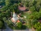 Aerial view Pagoda of Wat Phra That Bang Phuan is the old temple in Nongkhai of Thailand