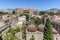 Aerial view of Palermo with old houses, churchs and monuments, Sicily, Italy