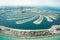 Aerial view of Palm Jumeirah man made island.