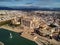 Aerial view Palma de Mallorca Cathedral and cityscape. Spain