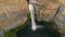 Aerial view of Palouse Falls at is flows from one canyon to another