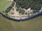 Aerial view of Panga Cliff on the Saaremaa island in Estonia