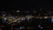 Aerial view of panning Istanbul cityscape at night time