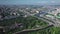 Aerial view. Panorama of the city of Kaliningrad, summer sunny day.