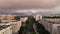 Aerial view panorama city and mountains in Almaty