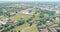Aerial view panorama of a Clinton small town city of residential district at suburban development with an Oklahoma US