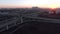 Aerial view panorama of multi-level transport interchange in the big city