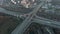 Aerial view panorama of multi-level transport interchange in the city