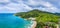 Aerial view panorama Phromthep cape and wind tubine viewpoint.