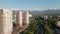 Aerial view panorama of river and mountains in Almaty