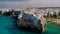 Aerial View panorama of town Polignano a Mare, sunny day