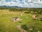 Aerial view in Paraguay overlooking the Ybytyruzu Mountains.