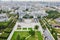 Aerial view of Parc Andre Citroen in 15th arrondissement of Paris