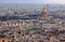 Aerial view of Paris, France with the Cathedrale Saint Louis des Invalides cathedral from top of the Eiffel Tower or Tour Eiffel