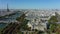 Aerial view of Paris France with Seine River and Grand Palais