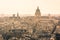 Aerial view of Paris with the imposing cupola of the Pantheon