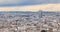 Aerial view of Paris with its typical building and the tower of