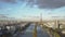 Aerial view of Paris. Seine River and Eiffel Tower. Drone shots