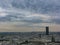 Aerial view of Paris under cloudly sky France
