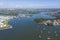 Aerial view of the Parramatta river