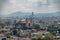 Aerial view of Parroquia de San Andres Apostol Saint Andrew the Apostle Church - Cholula, Puebla, Mexico