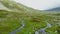 Aerial view of pass FlÃ¼ela in the Swiss Alps