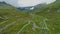 Aerial view of pass FlÃ¼ela in the Swiss Alps