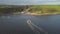 Aerial view of The Passage East Ferry linking the villages of Passage East in Co. Waterford and Ballyhack in Co. Wexford.