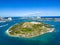 Aerial view of Peanut Island at the mouth of the Lake Worth Inlet in Palm Beach County, Florida