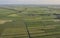 Aerial view of peat excavation meadow landscape with agricultural function near Vinkeveen in the Netherlands