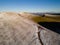 Aerial view of Pen-y-Fan in the Brecon Beacons with a light dusting of snow