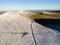 Aerial view of Pen-y-Fan in the Brecon Beacons with a light dusting of snow