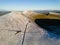 Aerial view of Pen-y-Fan in the Brecon Beacons with a light dusting of snow