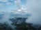 Aerial view Penang first bridge over cloud