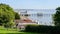 Aerial View of Penarth Pier, the Esplanade and Cardiff Docks 1