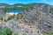 Aerial view of Penha Garcia water reservoir in Portugal