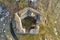 Aerial view of pentagonal bastion of Svirzh Castle, Ukraine