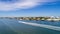 Aerial view of Perdido Key beach in Pensacola Florida and Ono Island on the Alabama Gulf Coast in May 2020