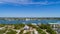 Aerial view of Perdido Key beach in Pensacola Florida and Ono Island on the Alabama Gulf Coast in May 2020