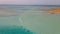 Aerial view of person kitesurfing in the Red sea, Egypt