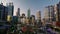 Aerial view of Perth skyline from Elisabeth Quay at sunset