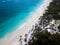 Aerial view of Pescadores beach in Tulum Mexico